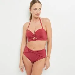Leonie MAILLOT DE BAIN CULOTTE HAUTE BORDEAUX -Collants importe boutique 20035900 D