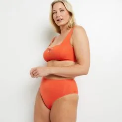 Lisa MAILLOT DE BAIN CULOTTE HAUTE ORANGE -Collants importe boutique 20045802 C