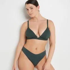 Lisa MAILLOT DE BAIN SLIP HIGH LEG VERT FONCE -Collants importe boutique 20047101 D