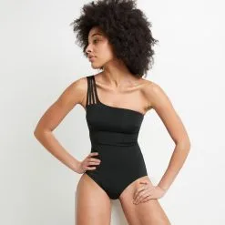 Lisa MAILLOT DE BAIN 1 PIECE 1 EPAULE NOIR -Collants importe boutique 20050200 C