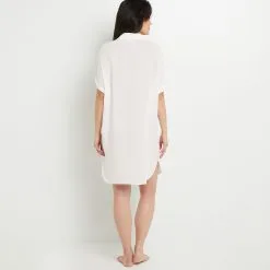 LEILA TUNIQUE BEACHWEAR BLANC -Collants importe boutique 20056200 D