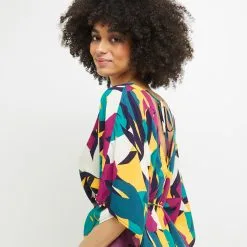 Lilou TUNIQUE BEACHWEAR MULTICO ROSE -Collants importe boutique 20056300 Z