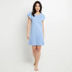 BILL NUISETTE MANCHES COURTES COTON BLEU CLAIR