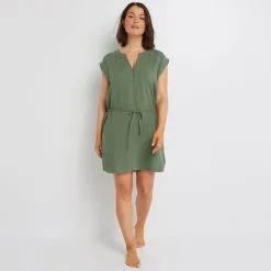 JAEL TUNIQUE GAZE DE COTON KAKI