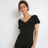 SYARA TEE SHIRT MANCHES COURTES NOIR -Collants importe boutique 43186800 F