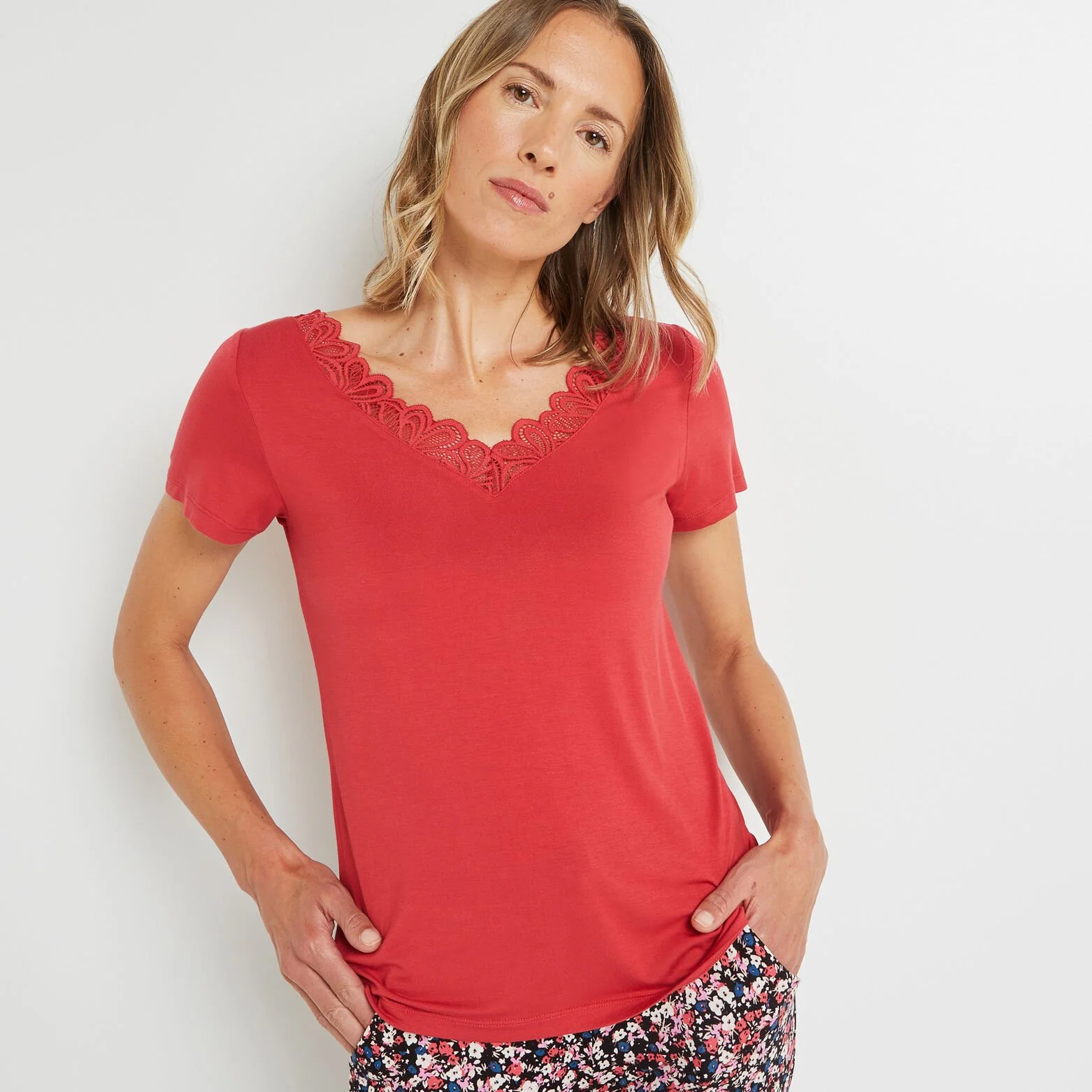 SYARA TEE SHIRT MANCHES COURTES ROSE 3 SYARA TEE SHIRT MANCHES COURTES ROSE