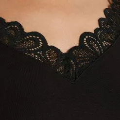 SYARA TEE SHIRT MANCHES LONGUES NOIR -Collants importe boutique 43186900 Z