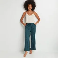 AROME PANTALON PALAZZO VISCOSE VERT