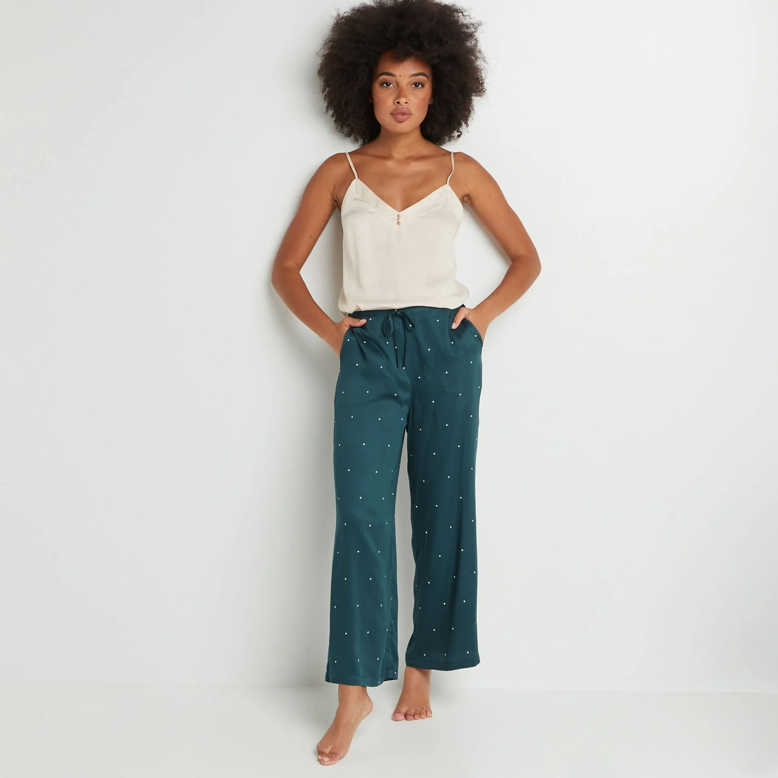 AROME PANTALON PALAZZO VISCOSE VERT 3 AROME PANTALON PALAZZO VISCOSE VERT